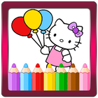 Coloring book for Kitty fans ícone