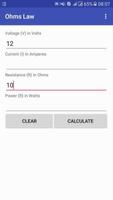 Calculadora de la ley de Ohm Poster