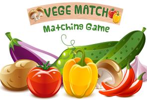Fresh Vegetables "Vege Match" Matching Game Affiche