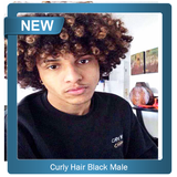 Cheveux bouclés Noir Homme icône