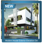 आधुनिक हाउस बाहरी ऊंचाई डिजाइन आइकन
