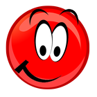 Red ball bouncing world icon