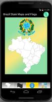 Brazil state Maps and Flags Affiche