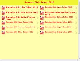 Ramalan Shio Tahun 2016 capture d'écran 1