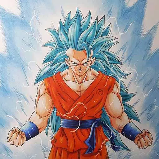 Drawing Goku Super Saiyan Blue 3 