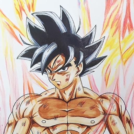 Meus desenhos de mangá - Goku instinto superior incompleto ~Dragon