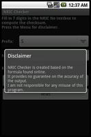 NRIC Checker تصوير الشاشة 1