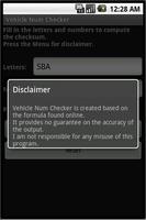 برنامه‌نما Vehicle Num Checker عکس از صفحه