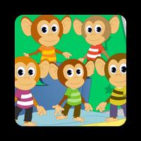Puzzles Five Little Monkeys ポスター