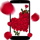 Rose petals 3D Live Wallpaper icône