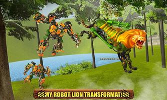 Angry Lion Robot Transforming Games Wild Lion Game Ekran Görüntüsü 1