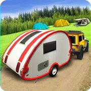 Offroad Campervan Truck Driving: Outdoor Camping