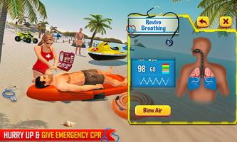 Salvavidas de la playa rescate hospital emergencia Poster