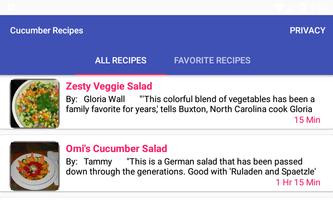 Cucumber Recipes:free recipe app capture d'écran 1