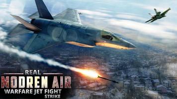 Vraie guerre aérienne moderne Jet Fighter Strike Affiche