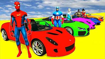 Superhero Car Stunt Racing Supercity Color Cars Affiche