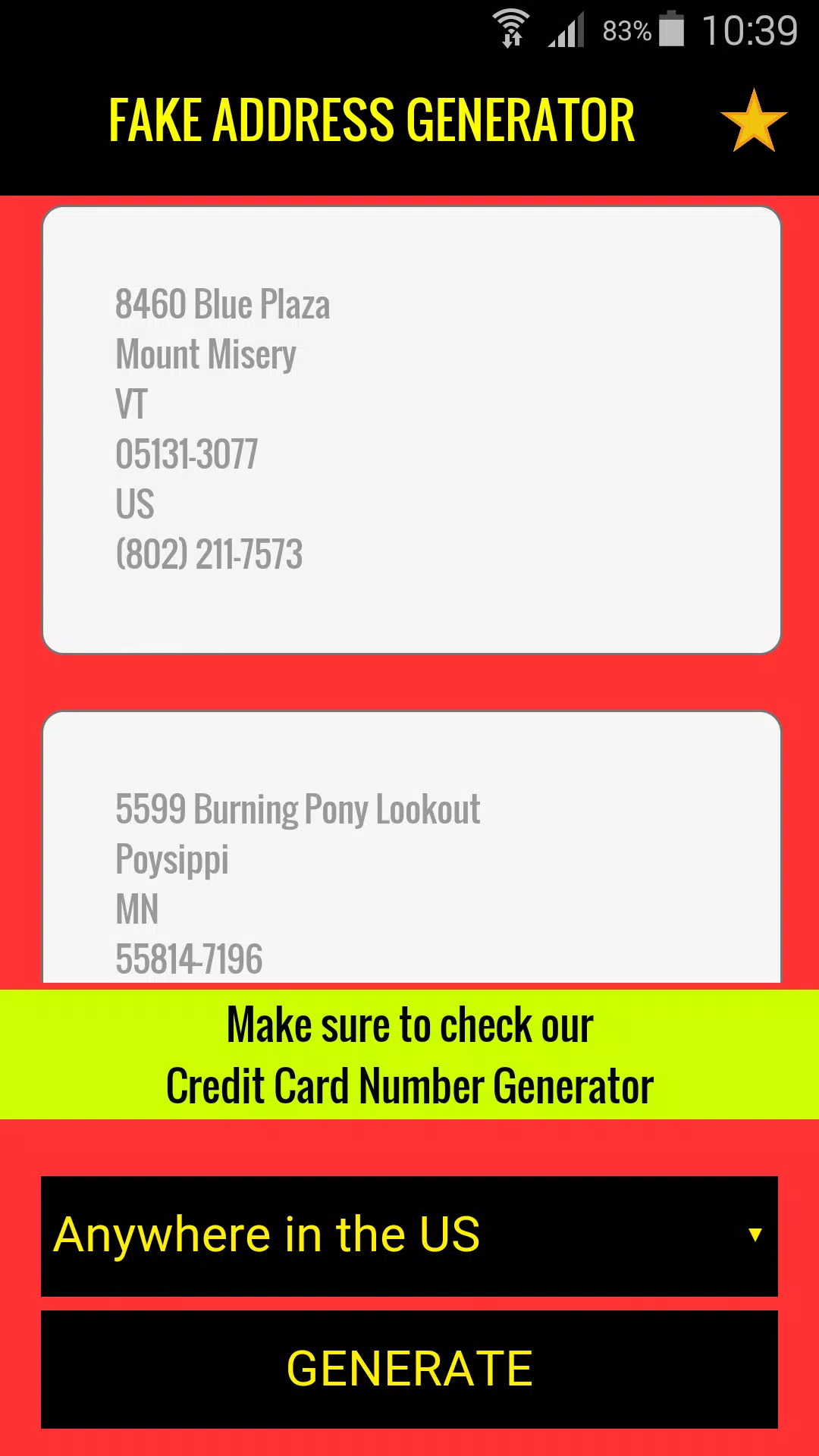 Fake Address Generator Tool (Free App By Reaxia) APK pour Android  Télécharger