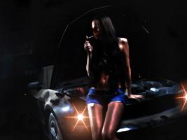 Meisjes Car Racing 3D-poster