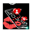 Red Heart Diamond Love Glitter Theme APK
