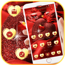 Red heart diamond love Theme APK