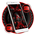Tema de patrón de máquina roja icono