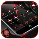 Red Neon Black Tech Theme APK