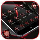 Red Neon Black Tech Theme Zeichen