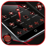 Red Neon Black Tech Theme Zeichen