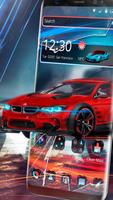 Red Neon Sports Car Theme poster