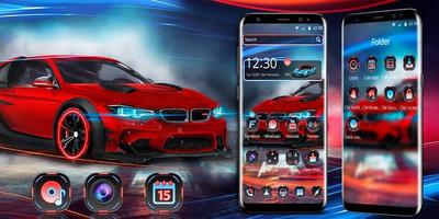 Red Neon Sports Car Theme screenshot 3