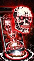 3D Red Neon Tech Skull Theme capture d'écran 1