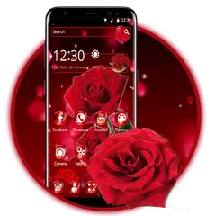 Rote Rose Blumen Thema APK Herunterladen