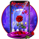 Red Rose In Magical Glass Theme APK