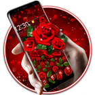 ロマンチックな赤いバラの重力のテーマ アイコン