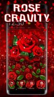 ロマンチックな赤いバラの重力のテーマ ポスター
