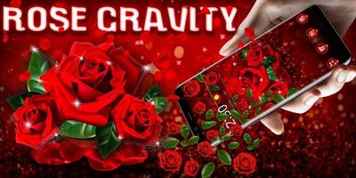 Romantic Red Rose Gravity Theme capture d'écran 3