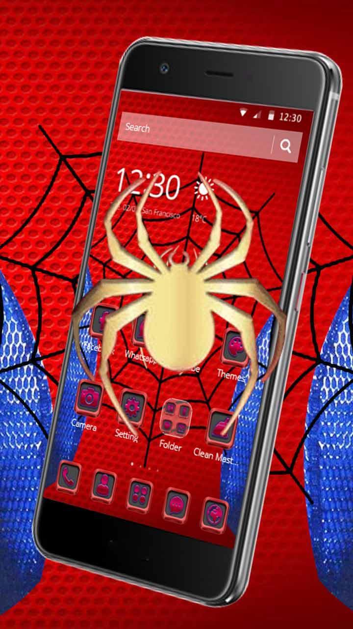 Ред спайдер. Красный паук. Телефон паук. Тема на смартфон Spider.