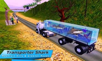Transport Truck Shark Aquarium पोस्टर