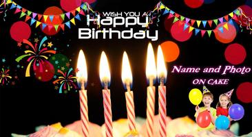 Birthday cake with name - Edit image ポスター