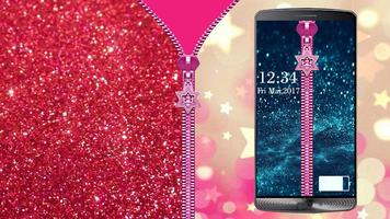 Glitter Zipper Screen Lock Affiche