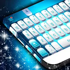 青い白いキーボードのテーマ アプリダウンロード