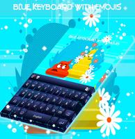 Blue Keyboard with Emojis الملصق
