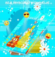 Blue Keyboard with Emojis تصوير الشاشة 2