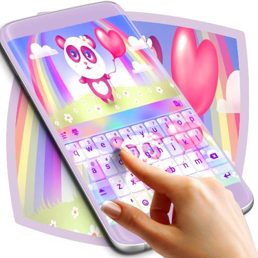 可愛的彩虹熊貓鍵盤