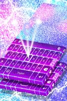 Cute Purple Glitter Keyboard Affiche