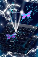 Keyboard Neon Butterfly-poster