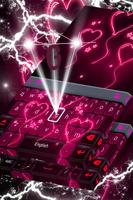 Neon Heart Keyboard Affiche