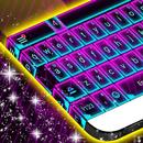 Purple Neon Blue Keyboard Theme aplikacja