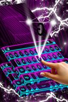 Purple Neon Blue Keyboard Theme ảnh chụp màn hình 1
