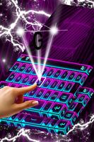 Purple Neon Blue Keyboard Theme ảnh chụp màn hình 2